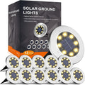 INCX Solar Lights Outdoor Waterproof, Warm White, 12 Pack Ground Lights Solar Powered Lights Outdoor Solar Disk Light Landscape Light for Deck Step Patio Yard Pathway Walkway Driveway Garden