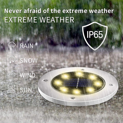 INCX Solar Lights Outdoor Waterproof, Warm White, 12 Pack Ground Lights Solar Powered Lights Outdoor Solar Disk Light Landscape Light for Deck Step Patio Yard Pathway Walkway Driveway Garden