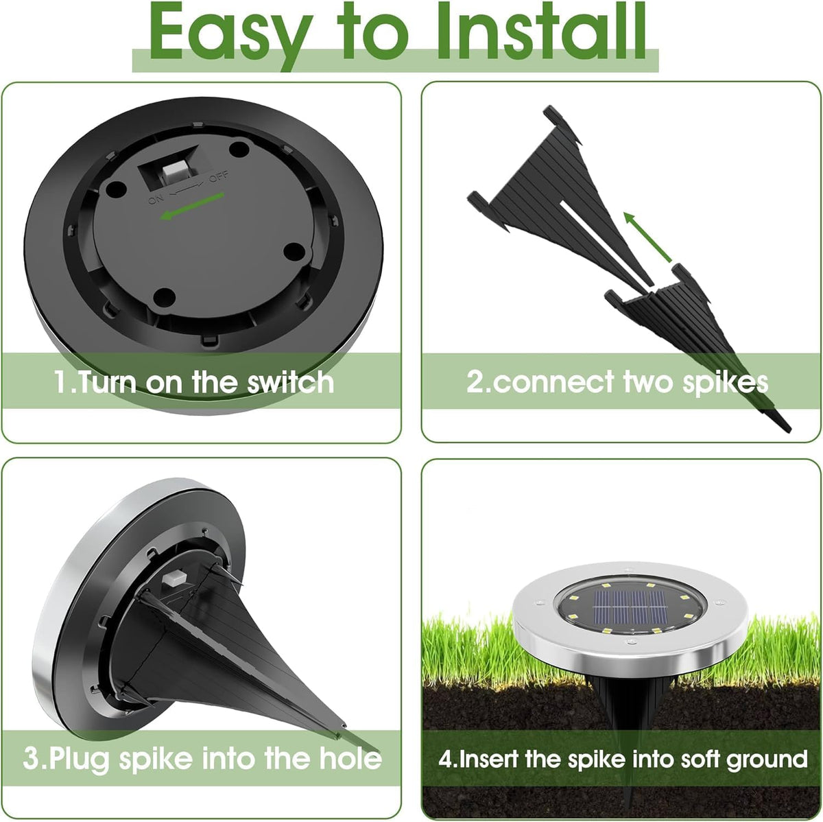 INCX Solar Lights Outdoor Waterproof, Warm White, 12 Pack Ground Lights Solar Powered Lights Outdoor Solar Disk Light Landscape Light for Deck Step Patio Yard Pathway Walkway Driveway Garden